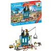 Image de Playmobil 71650 Ouvriers et Chantier - Action Heroes Promo Pack - Comprenant Trois Personnages, Une Grue Mobile et de Nombreux Accessoires supplémentaires - Dès 4 Ans