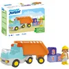 Image de Playmobil 71685 Junior : Camion Benne - Comprenant Un Ouvrier du bâtiment et Trois Pierres empilables - Jouet fabriqué à partir de matière d'origine végétale - Dès 12 Mois