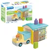 Image de Playmobil 71686 Junior : Ouvrier avec Camion et Garage - Comprenant Une Benne basculante Mobile et Un Garage - Jouet fabriqué à partir de matière d'origine végétale - Dès 12 Mois