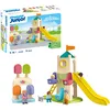 Image de Playmobil 71703 Junior : Aire de Jeux avec Toboggan géant - Comprenant Un Stand de Glace, Un Toboggan et Une Grande Roue - Jouet fabriqué à partir de matière d'origine végétale - Dès 12 Mois