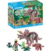 Image de Playmobil | Dinos | Triceratops avec Une bébé | Jeu de Dinosaures | Figurines d’Animaux | Jouet d’Aventure | pour Enfants de 4 Ans et Plus | 71821