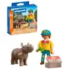 Image de Playmobil Jeu De Construction Caretaker Duo Pack With Rhinoceros