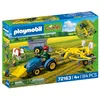 Image de Playmobil | Country | Petit Tracteur avec andaineur à Foin | Set de Tracteur avec andaineur, Vache, remorque et Accessoires | pour Les Enfants à partir de 4 Ans | 72163