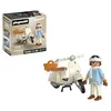 Image de Playmobil | Voitures | 80 Ans de Vespa : Style Classique | Vespa Anniversaire Couleur crème avec conducteur, Panier et Planche d’Autocollants | pour Les Enfants à partir de 5 Ans | 72283