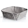 Image de blomus - DELARA 63758 Panier à Pain L en Acier chromé, Sac en Tissu en Coton, Design Tendance et Moderne, Polyvalent, Aspect Exclusif (H x l x P) : 9,5 x 25,5 x 25,5 cm, 63758