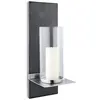 Image de Blomus 65422 Finca Bougeoir mural Acier Inoxydable Argent/Noir/Transparent 15 x 13 x 38 cm