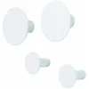 Image de Blomus Ponto 65798 Lot de 4 crochets muraux en blanc intemporel, accessoires d'intérieur élégants, crochets à vêtements, qualité supérieure, avec matériel de fixation, design moderne (2 x Ø 8,5 cm, 2