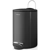 Image de Blomus -TUBO 68888 Poubelle à pédale en acier revêtu par pulvérisation, anthracite, capacité 3 l, système Smart Close, seau amovible, accessoire de salle de bain exclusif (H x l x P) : 24,5 x 17 x 17