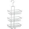Image de WENKO Etagère Douche Nivala, avec 3 Niveaux, Etagère Douche à Suspendre sans perçage grâce au Large Crochet, Acier chromé Poli, 22 x 50 x 13,5 cm, Argenté