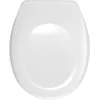 Image de WENKO Abattant WC Bergamo Blanc - antibactérien, Fixation réglable en Acier INOX, Duroplast, 35 x 44.4 cm, Blanc