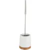 Image de WENKO Brosse WC Bambou céramique - Porte-Brosse WC, Céramique, 10.8 x 42 x 10.8 cm, Blanc