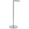 Image de WENKO Support Papier Toilette 2en1, Porte Papier Toilette et Dérouleur Papier Toilette, Acier INOX Brillant, 21x55x17 cm