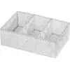 Image de WENKO Organiseur de Salle De Bain Adria avec Poignés, Boîte De Rangement avec 3 Compartiments, Plastique Tissé, en Polypropylène, Dimensions : 32 x 10 x 21 cm, Couleur : Blanc