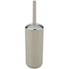 Image de WENKO Brosse WC Brasil Taupe - Porte-Brosse WC incassable, Plastique (TPE), 10 x 37 x 10 cm, Taupe