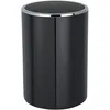 Image de WENKO Petite Poubelle Salle de Bain Inca, Poubelle avec un couvercle basculant, Capacité : 5L, En plastique haut de gamme, Ø 18,5 x 25,5 cm, Couleur : Noir
