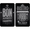 Image de WENKO Protection plaque de cuisson, «Bon Appetit» | Plaque de protection induction, gazinière, vitrocéramique | Verre trempé | Lot de 2 | 30 x 52 cm | Noir