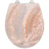 Image de Canyon Abattant de WC hygiénique en Duroplast antibactérien avec système d'abaissement automatique et clip en acier inoxydable Fixation hygiénique avec couvercle en relief 38 x 44,5 cm