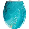 Image de WENKO Abattant WC Stream avec Frein de Chute | Abattant WC clipsable avec Fixation INOX | Installation facile | Assise jusqu'à 350 kg |Thermoplast résistant et hygiénique| 37 x 44,5 cm | Bleu