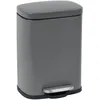 Image de WENKO Poubelle à pédale Leno Easy-Close gris - Poubelle à pédale avec système d'abaissement automatique Capacité: 5 l, Acier, 21.5 x 29.5 x 19 cm, Gris