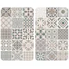 Image de WENKO Plaque de Recouvrement Universelle Mod. Carreau, réglable en Hauteur pour Tout Type de cuisinière, Planche à découper et Protection Anti-éclaboussures, Verre, 30 x 52 cm, 2 pièces