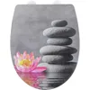 Image de WENKO Abattant WC Water Lily, Surface structurée, Couvercle de WC avec système d'abaissement Automatique, en thermoplastique résistant à la cassure, 36,5 x 45 cm, Multicolore