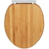 Image de WENKO Abattant WC Bambusa | Lunettes WC Frein de Chute | Installation Rapide | Déclipsable pour Entretien Facile | Tampon Mural et Patin Anti Glisse | Bambou certifié FSC® | 34,5 x 40,5 cm | Bambou