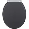 Image de WENKO Abattant WC Morra | Frein de chute | Installation rapide | Déclipsable pour entretien facile | Tampon mural et patin anti glisse | Finition mat | MDF certfié FSC ® | 37X43cm | Anthracite