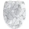 Image de WENKO Siège WC Samoa, de toilette design en duroplast qualité avec système fermeture facileantibactérien anti-rayure, 38 x 45 cm, blanc/gris 25505100 Multicolore