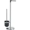 Image de WENKO Combiné WC 2en1 Parus | Brosse WC à tête remplaçable et dérouleur Papier Toilette | Acier Inoxydable Anti Rouille | Accessoire Toilette | DIM 25,5x57x16,5 cm | INOX Brillant