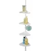 Image de WENKO Etagère de Salle de Bain télescopique Compact | 4 Paniers de Douche | 4 Crochets | Solution sans perçage par Torsion réglable en Hauteur | Alu Plastique | 26x78-275x19,5 cm | Blanc