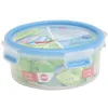 Image de Emsa 508552 Boîte alimentaire ronde avec couvercle, 0.85 Litre, Transparent/bleu, Clip & Close
