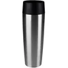 Image de Emsa 515614 TRAVEL MUG GRANDE, Mug isotherme fermeture par pression Quick Press, 100% hermétique, silicone, 500ml, Argent
