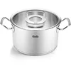 Image de Fissler Collection Original-Profi Faitout En Acier Inoxydable (24 cm, 6,3 l) Avec Couvercle En Verre, Compatible Induction, Argenté