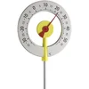 Image de TFA Dostmann Thermomètre de jardin analogique Lollipop, 12.2055.07, thermomètre design, résistant aux intempéries, avec grands chiffres, jaune