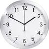Image de Horloge murale TFA Dostmann 98.1091.02 radiopiloté(e) 25 cm x 40 mm aluminium (mat)