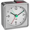 Image de TFA Dostmann Réveil analogique Push, 60.1013.54, sans tic-tac, Alarme Forte avec Fonction Snooze, réveil-Lumineux, pour Le Voyage, Fonctionne sur Piles, Petit, Horloge de Chevet, Argente