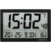 Image de TFA Dostmann Horloge Radio-pilotée numérique XL, 60.4510.01, avec thermomètre pour la température extérieure et intérieure, Grande Horloge Murale, Bien lisible, Noir