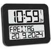 Image de TFA Dostmann Horloge Murale numérique Timeline Max, 60.4512.011, très Grand Affichage, Jour de la Semaine réglable en français, Affichage de la Date, Horloge Murale pour Seniors, Noir