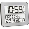 Image de Horloge murale TFA Dostmann 60.4512.54 radiopiloté(e) 25.8 cm x 21.2 cm x 3 cm argent, noir grand écran