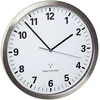 Image de TFA-Dostmann 60.3523.02 radiopiloté(e) Horloge Murale 30.5 cm x 4.3 cm Acier Inoxydable mécanisme dhorloge Silencieux, Fonction déconomie dénergie, Blanc