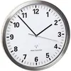 Image de Horloge murale TFA Dostmann 60.3523.02 radiopiloté(e) 30.5 cm x 43 mm acier inoxydable mécanisme dhorloge silencieux, fonction déconomie dénergie