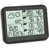 Image de TFA Dostmann Station météo radio View, 35.1142.01, avec 3 émetteurs extérieurs, horloge radio, prévisions météo avec pression atmosphérique, avec température et humidité, noir