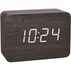 Image de TFA Dostmann Réveil radiocommandé design Clocco en aspect bois, 60.2549.01, plastique, blanc/noir, L 100 x L 41 x H 70 mm