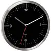 Image de Horloge murale TFA Dostmann 60.3544.01 radiopiloté(e) 24.5 cm x 4.1 cm x 24.5 cm acier inoxydable mécanisme dhorloge silencieux