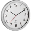 Image de TFA Dostmann XL 60.3545.02 Horloge Murale Radio-pilotée analogique Facile à Lire idéale pour Bureau/entrée Argenté/Blanc (L) 400 x (l) 50 x (H) 400 mm