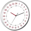Image de TFA Dostmann Horloge Murale analogique, Affichage 24 Heures, 60.3069.02, avec Chiffres des Heures Rouges et des Minutes Noirs, Cadre en Aluminium, Couvercle en Verre, Blanc