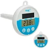 Image de TFA Dostmann Thermomètre de Piscine numérique à énergie Solaire, 30.1068.02, pour Piscine/Bassin/Piscine/Jacuzzi avec Corde de Fixation (1 m) Fonctionne à l'énergie Solaire, Blanc/Bleu
