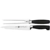Image de ZWILLING Set de 3 couteaux (3 pièces: Couteau à Larder/Garnir, Couteau à Viande, Couteau de Chef), Acier Inoxydable, Manche Noir, série Four Star