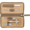 Image de ZWILLING Twinox Case Manicure Pedicure Cowhide Zip Care Set 5-Piece, Taupe, 1 Unité