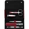 Image de ZWILLING Manucure kit (5 pièces, set de pédicure en taille de voyage, avec coupe-ongles, étui en cuir véritable), Acier inoxydable poli, Rouge